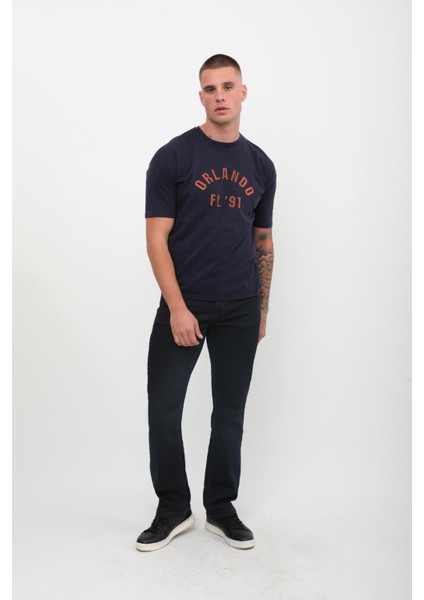 Erkek Likralı Regular Fit Lacivert Jean Pantolon