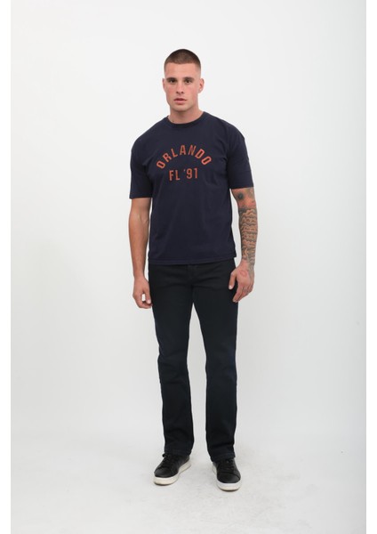Erkek Likralı Regular Fit Lacivert Jean Pantolon