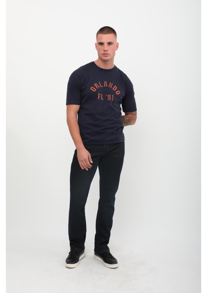 Erkek Likralı Regular Fit Lacivert Jean Pantolon