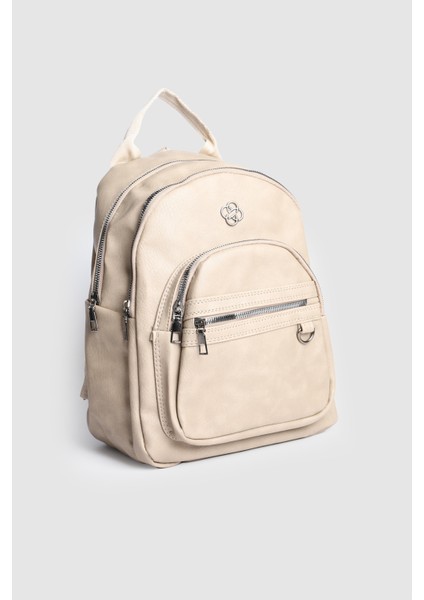 Kadın Nales Donma Suni Deri Sırt Çantası Vizon