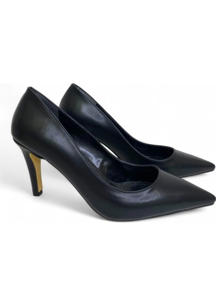 Siyah Deri Kadın Stiletto - Noir Charm
