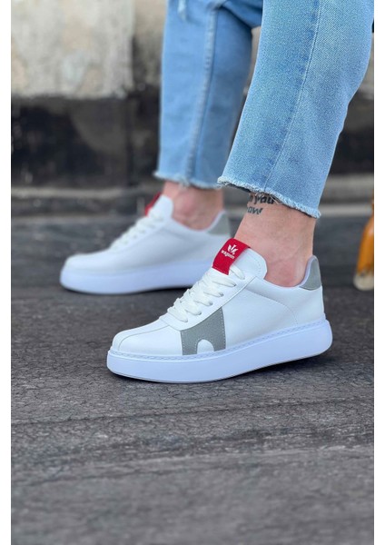 WG040 Beyaz Gri Erkek Casual Ayakkabı