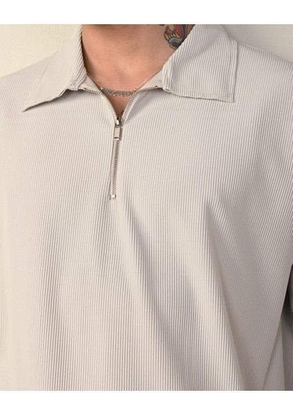 Yarım Fermuar Fitilli Oversize T-Shirt fiyatları