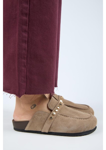 Bonita 2 Kadın Deri Troklu Sabo Vizon Terlik fiyatları