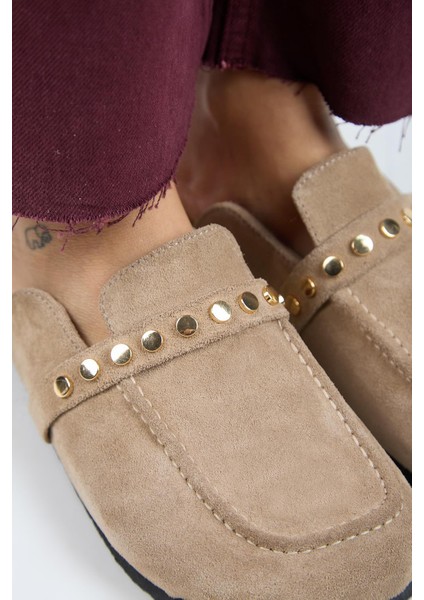 Bonita 2 Kadın Deri Troklu Sabo Vizon Terlik fırsatları