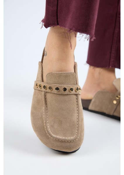 Bonita 2 Kadın Deri Troklu Sabo Vizon Terlik indirimleri