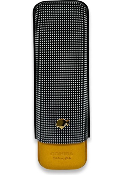 Cohiba Ubrique Deri Puro Kılıfı 2li Sarı/siyah (64RING)