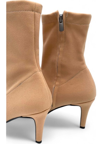 Bootie Örgü Triko Sivri Burun Krem Kadın Çorap Bot - Desert Silhouette fırsatları