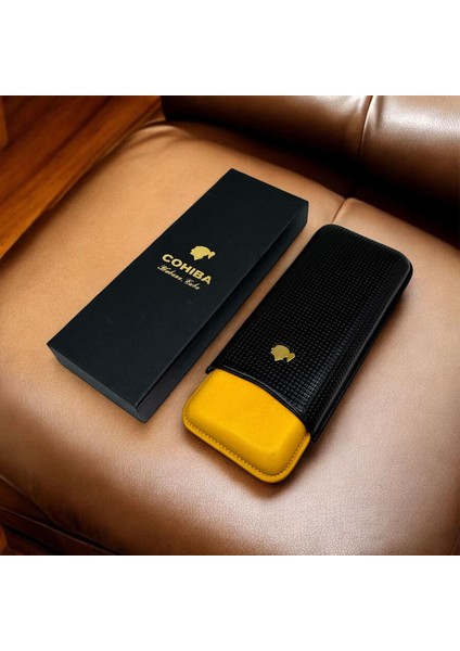 Cohiba Deri Puro Kılıfı 3lü Siyah/sarı (56RING) fırsatları