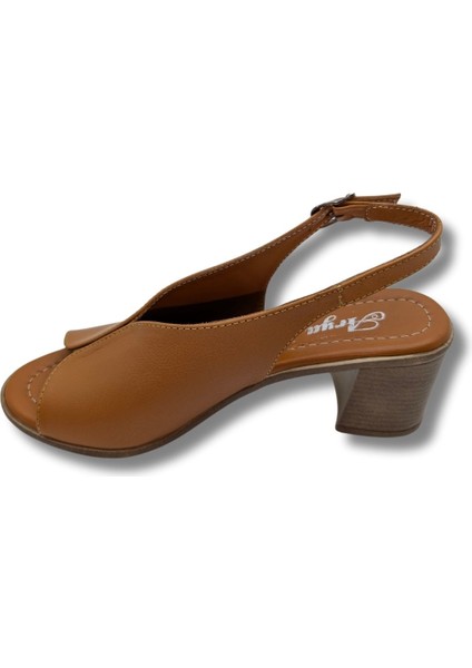 Flore - Deri Kadın Topuklu Sandalet - Flore - Taba - 37 fiyatları