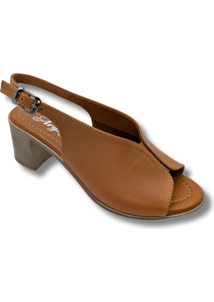 Flore - Deri Kadın Topuklu Sandalet - Flore - Taba - 37 modelleri