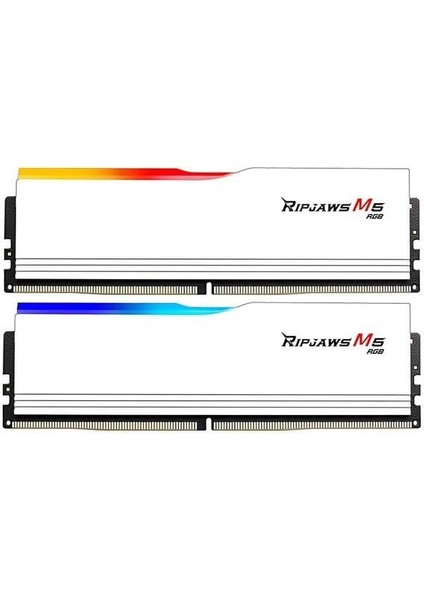 Gskıll 32GB (2x 16GB) Ddr5 6000MHZ CL36 Rgb Dual Kıt Pc Ram Rıpjaws M5 F5-6000J3636F16GX2-RM5RW Beyaz