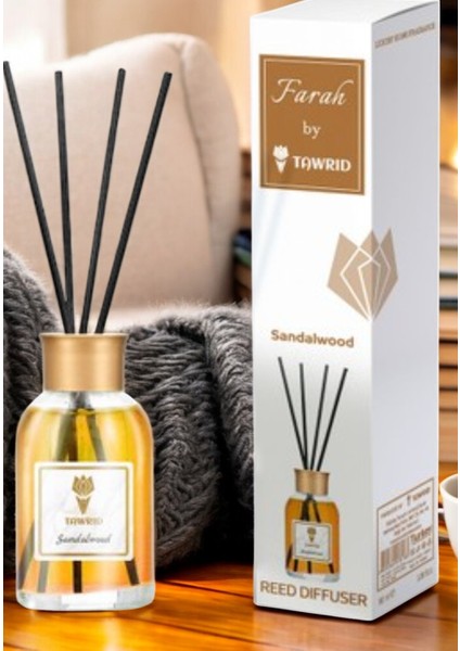Tawrıd By Farah Yuvarlak Bambu Çubuklu Oda Kokusu 100 ml -Sandalwood (Tarçın Kokusu)