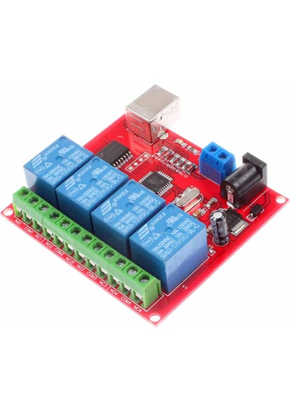 4 Kanal USB Röle Kontrol Modülü Bilgisayardan Cihaz Açma Kapama Hid USB No Nc 220V 10A Anahtar Lamba Motor Akıllı Ev Otomasyon