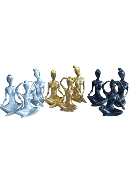09 cm -18 cm Ebatlarında Kırılmaz Polyester,3 Lü Yoga Yapan Kızlar Biblosu modelleri
