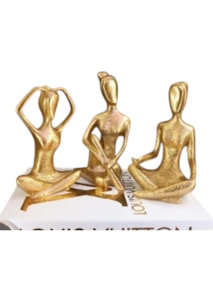 09 cm -18 cm Ebatlarında Kırılmaz Polyester,3 Lü Yoga Yapan Kızlar Biblosu