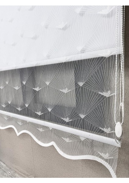 Blackout Işık Geçirmez Çift Mekanizmalı Tül Stor Perde Beyaz TS1095BL fırsatları