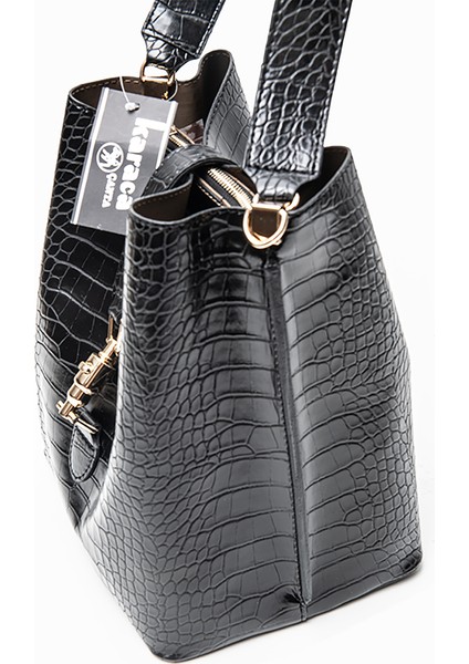 Krokodil Baskılı Vegan Deri Kadın Omuz Çantası modelleri