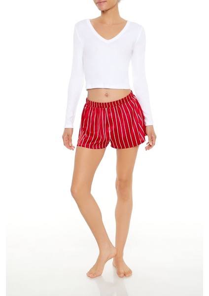 Saten Çizgili Pijama Altı