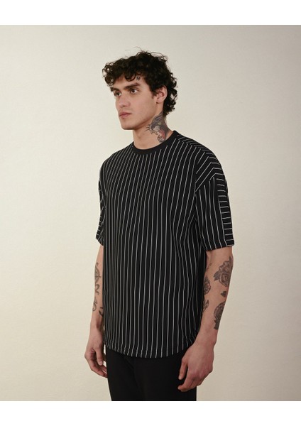 Çizgili Oversize Unisex T-Shirt modelleri