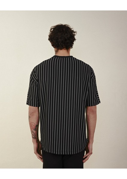Çizgili Oversize Unisex T-Shirt fırsatları
