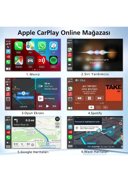 Carlinkit Multimedya Carplay Dönüştürücü Carplay & Android Auto Apple-Android Head Unit