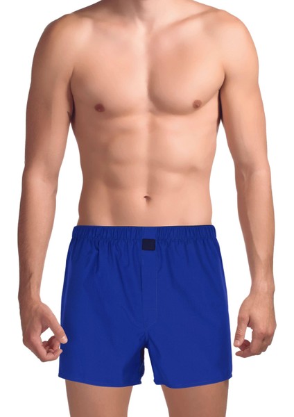 Poplin Erkek Boxer Saks Mavi