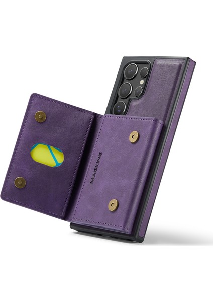 Magkıng K2 Serisi Samsung Galaxy S24 Ultra Kılıf Magsafe Pc+Tpu+Pu Telefon Kapağı-Mor Uyumlu (Yurt Dışından) fırsatları