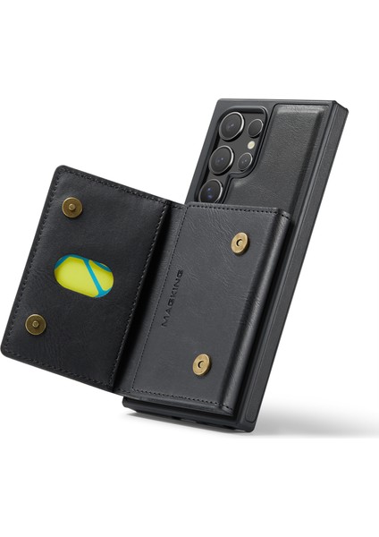 Magkıng K2 Serisi Samsung Galaxy S24 Ultra Kılıf Magsafe Pc+Tpu+Pu Telefon Kapağı-Siyah ile Uyumlu (Yurt Dışından) fırsatları