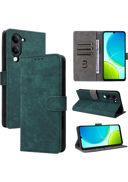 Vivo Y04 4g Rfıd Engellemeli Kredi Kartı Tutuculu Cüzdan Telefon Kılıfı, Pu Deri Flip Folio Kılıf Cüzdan Kickstand Koruyucu Kılıf Vivo Y04 4g (Yurt Dışından)