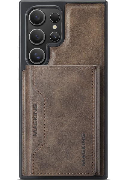 Magkıng K2 Serisi Samsung Galaxy S24 Ultra Kılıf Magsafe Pc+Tpu+Pu Telefon Kapağı-Kahve ile Uyumlu (Yurt Dışından) fiyatları