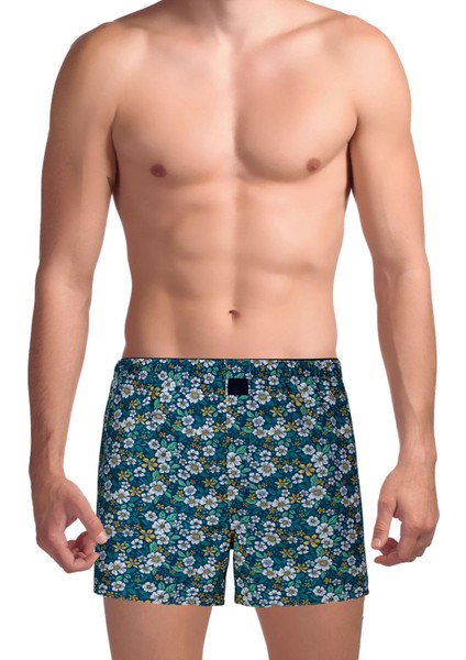 Poplin Erkek Boxer Papatya Ormanı