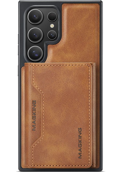 Magkıng K2 Serisi Samsung Galaxy S24 Ultra Kılıf Magsafe Pc+Tpu+Pu Telefon Kapağı-Kahverengi ile Uyumlu (Yurt Dışından) fiyatları