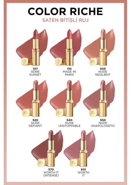 Asansörlü Ruj 601 Worth It Dolgunlaştırıcı Etkili Saten Bitiş Renkli Dudak Makyajı