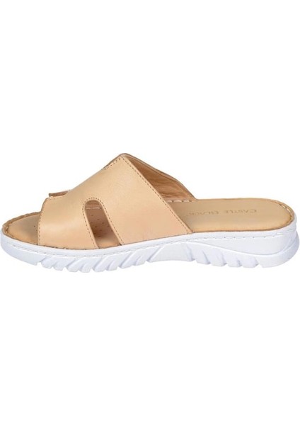 22357 Kadın Deri Comfort Terlik Bej modelleri