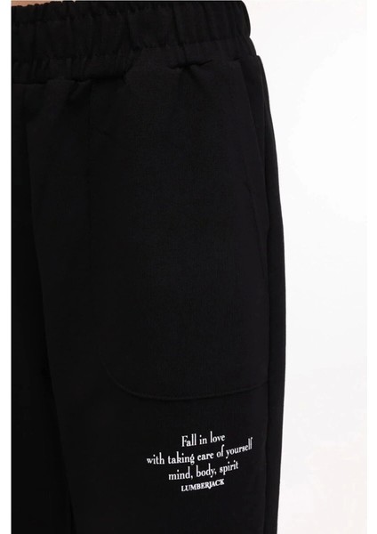 Fall In Love Yazili 22CT1170 Kadin Esofman Alti - Siyah