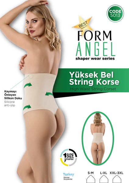 Yüksek Bel Karın Toparlayıcı Slip String Kadın Toparlayıcı Tanga Korse Siyah fiyatları