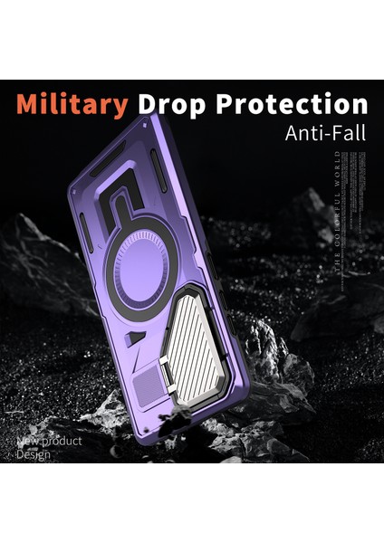 Samsung Galaxy S24 Ultra Kılıf Magsafe Lens Kapağı ile Uyumlu Kickstand Pc+Tpu Arka Kapak-Mor (Yurt Dışından) fiyatları