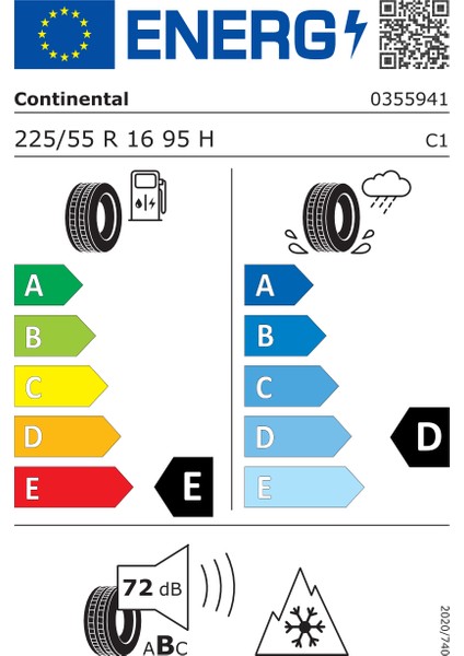 225/55 R16 95H Ssr Contiwintercontact TS830P * Oto Kış Lastiği (Üretim Yılı:2024)