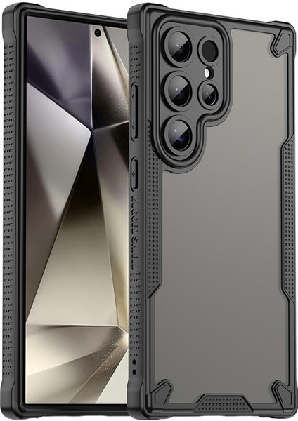 Samsung Galaxy S24 Ultra Kılıf Pc+Tpu Buzlu Telefon Arka Kapak-Siyah (Yurt Dışından)