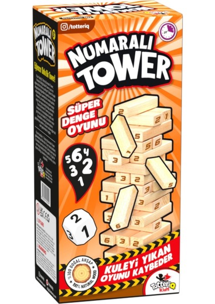 Numaralı Jenga Denge Oyunu Numaralı Tower Büyük Boy 54 Parça