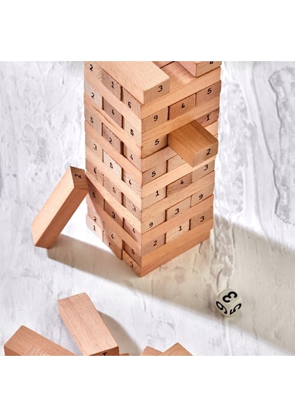 Numaralı Jenga Denge Oyunu Numaralı Tower Büyük Boy 54 Parça modelleri