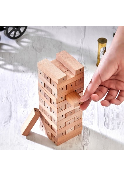 Numaralı Jenga Denge Oyunu Numaralı Tower Büyük Boy 54 Parça fırsatları