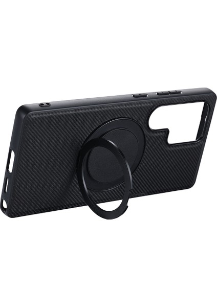 Vılı Tcy Serisi Samsung Galaxy S23 Ultra Manyetik Telefon Kılıfı Yüzük Kickstand Pc Tpu Arka Kapak (Yurt Dışından)