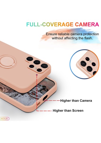 Samsung Galaxy S25 Ultra Silikon Kılıf Askı Halkalı Kickstand Telefon Kapağı-Pembe (Yurt Dışından)