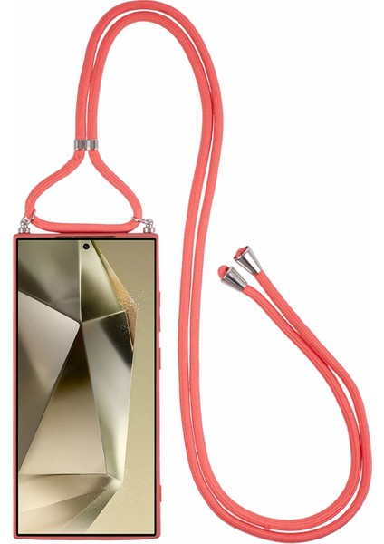 Samsung Galaxy S24 Ultra Crossbody Kılıf Için Esnek Tpu Fiber Astar Anti-Şok Telefon Kapağı-Alıç Kırmızı (Yurt Dışından) fiyatları