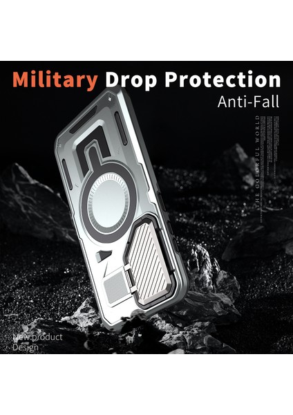 Samsung Galaxy S25+/S24+ Kılıf Için Magsafe Lens Kapağı ile Uyumlu Kickstand Pc+Tpu Arka Kapak-Gümüş (Yurt Dışından) modelleri