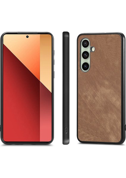 Samsung Galaxy S24 Kılıf Darbeye Dayanıklı Ince Retro Deri Telefon Arka Kapak-Kahverengi (Yurt Dışından)