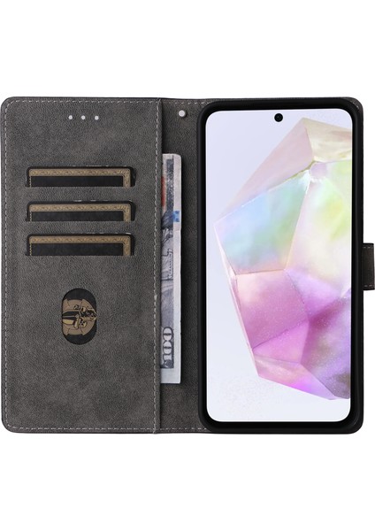 Samsung Galaxy A56 5g Cüzdan Kılıf Rfıd Engelleme Pu Deri Kapak Standı Görünüm-Siyah (Yurt Dışından)