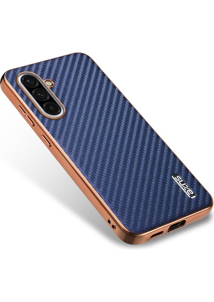 Samsung Galaxy A36 5g Kılıf Elektro Kaplama Karbon Fiber Doku Pu+Tpu Telefon Kapağı-Mavi (Yurt Dışından) indirimleri